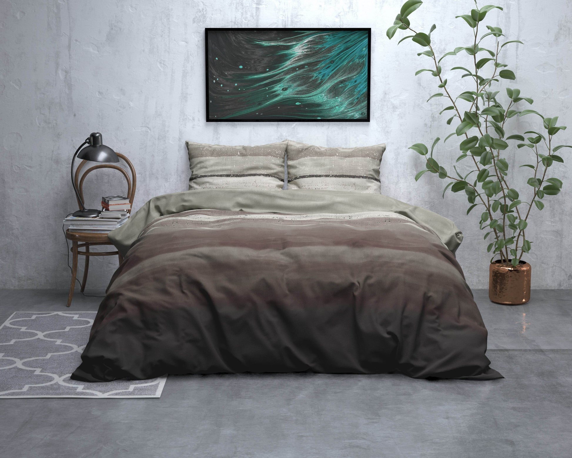 Bettbezug Flanel Marcus Taupe 200 x 220 cm - Palo24