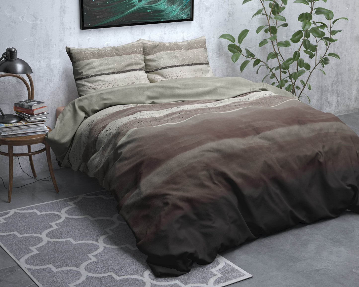 Bettbezug Flanel Marcus Taupe 240 x 220 cm - Palo24