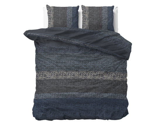 Copripiumino Flanella Gradient Knits Blu 200 x 220 cm