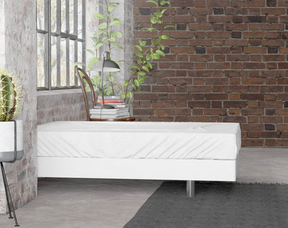 Flanel Premium Spannbettlaken Weiss 90 x 200/210 cm - Palo24