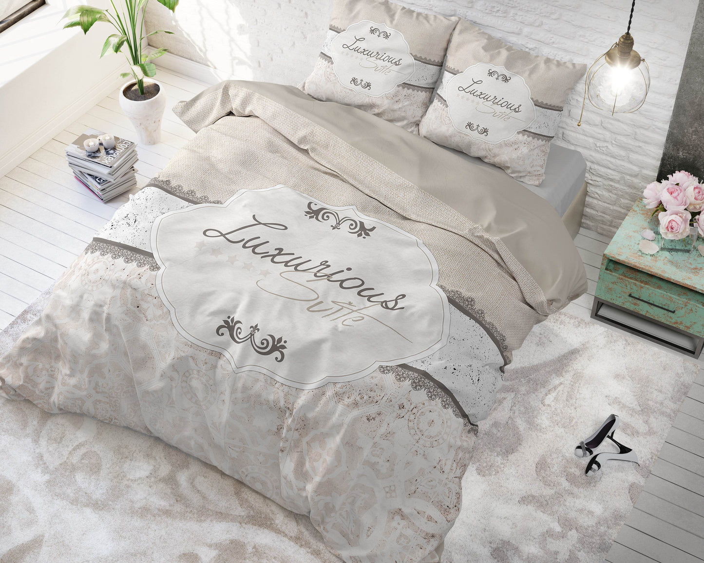 Bettbezug Suite 2 Taupe 155x200 cm - Palo24