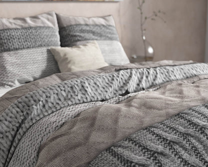 Bettbezug Flanel Elin Taupe 240 x 220 cm - Palo24