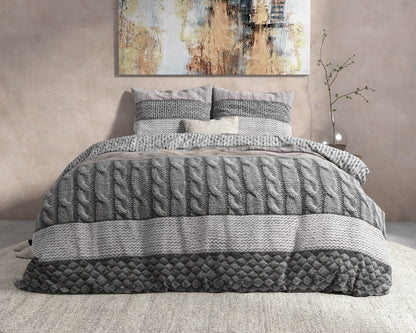 Bettbezug Flanel Elin Taupe 240 x 220 cm - Palo24