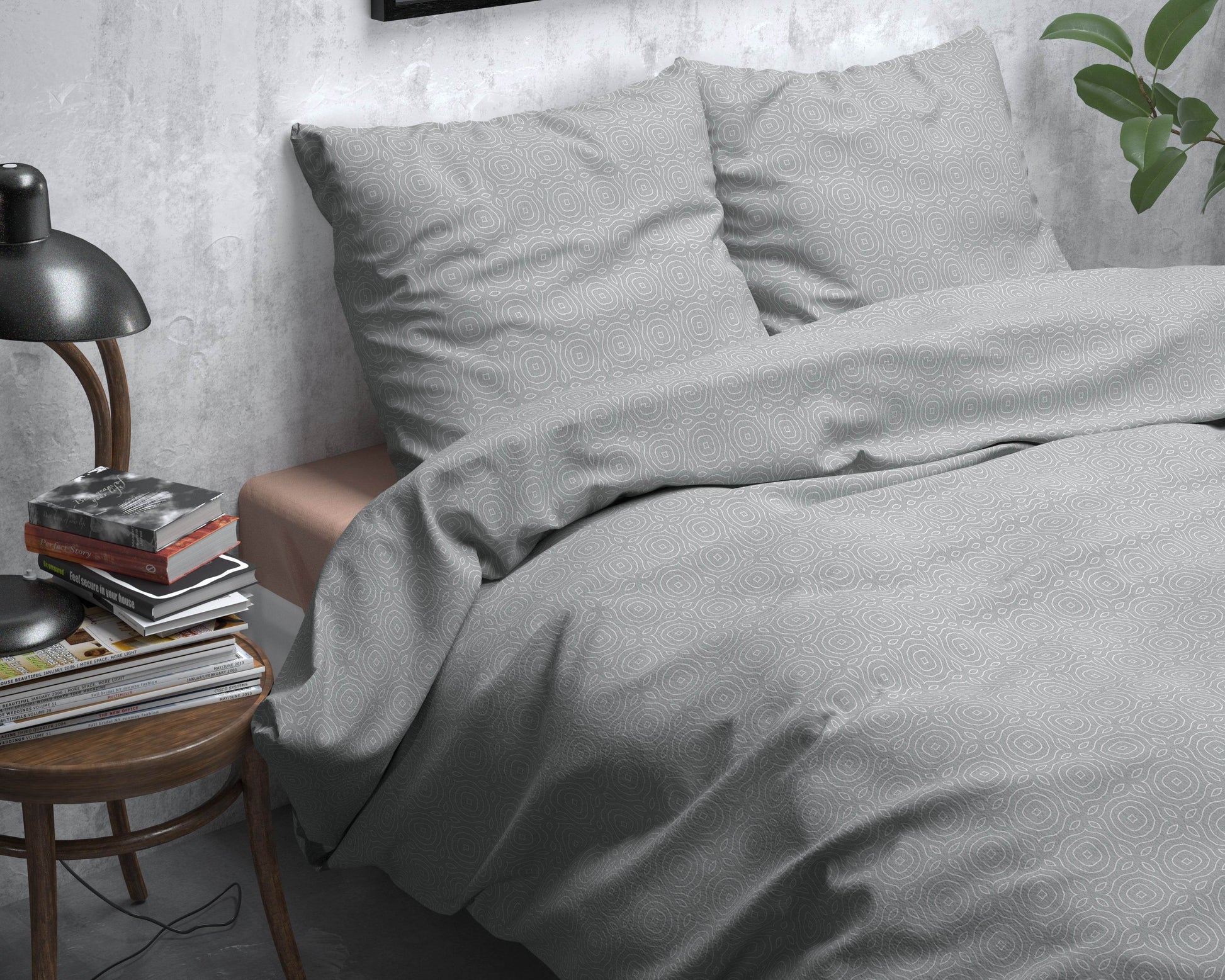 Bettbezug Flanel Jason Grau 240 x 220 cm - Palo24