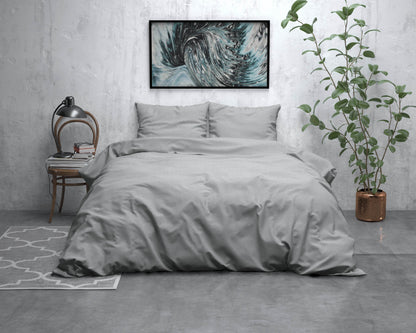 Bettbezug Flanel Jason Grau 240 x 220 cm - Palo24