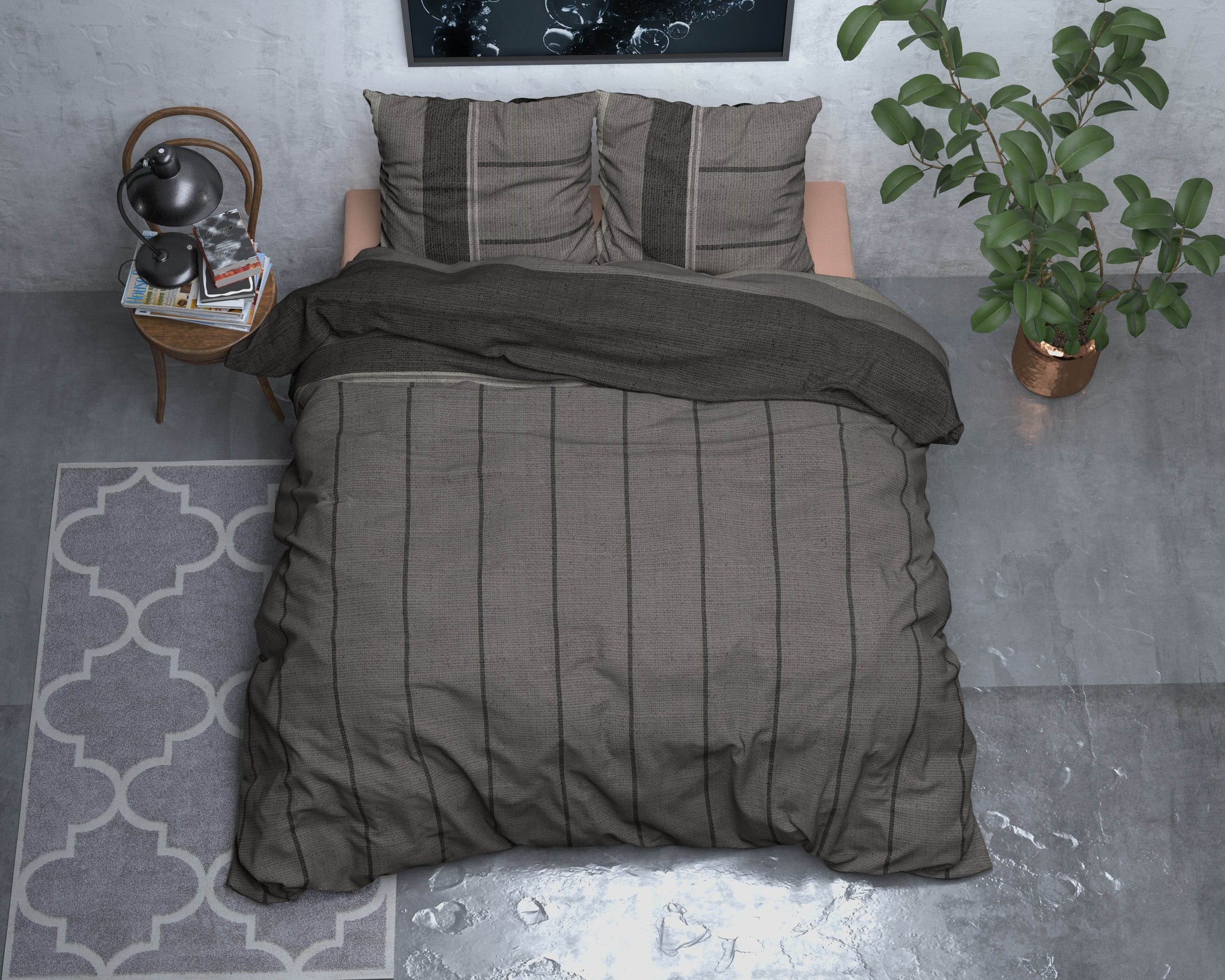 Bettbezug Flanel Kees Taupe 140 x 220 cm - Palo24
