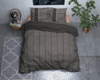 Bettbezug Flanel Kees Taupe 140 x 220 cm - Palo24