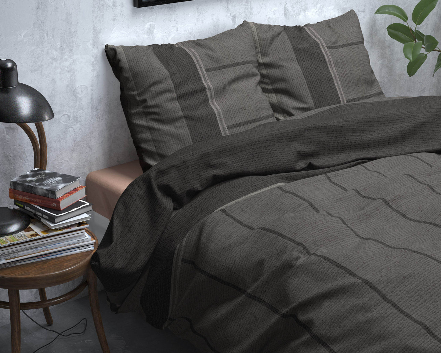 Bettbezug Flanel Kees Taupe 140 x 220 cm - Palo24