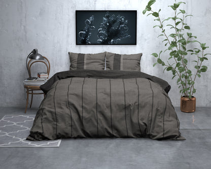 Bettbezug Flanel Kees Taupe 240 x 220 cm