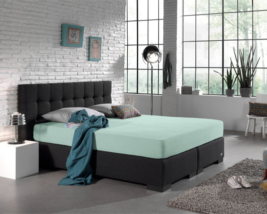 Einzel Jersey 135 gr. Spannbettlaken Pastel Blau 160/180 x 200 cm - Palo24