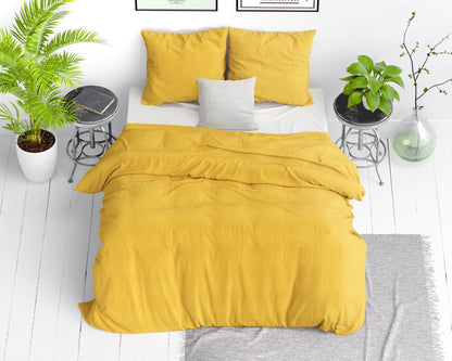 Bettbezug Stone washed Mustard 140 x 220 cm - Palo24