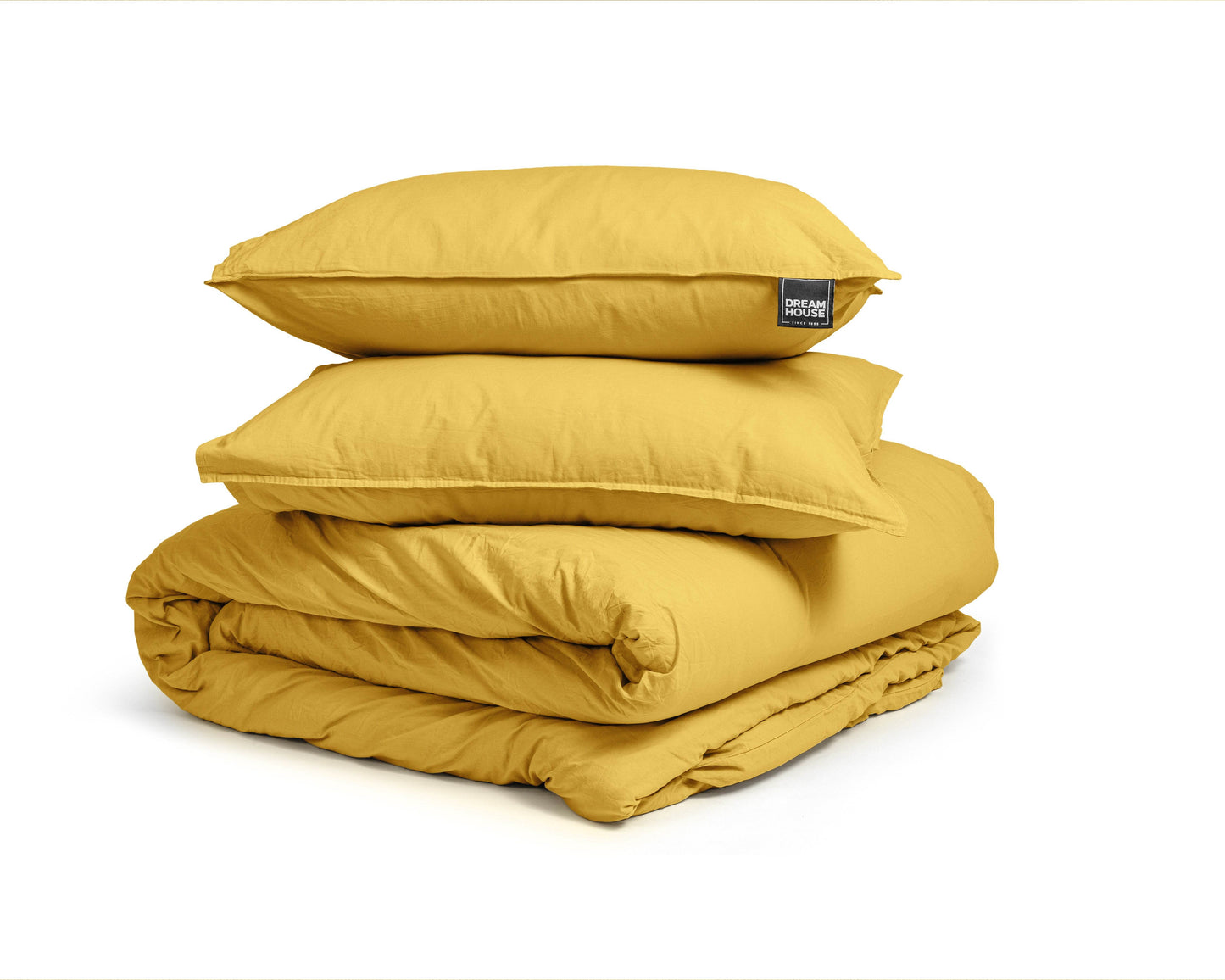 Bettbezug Stone washed Mustard 200 x 220 cm - Palo24