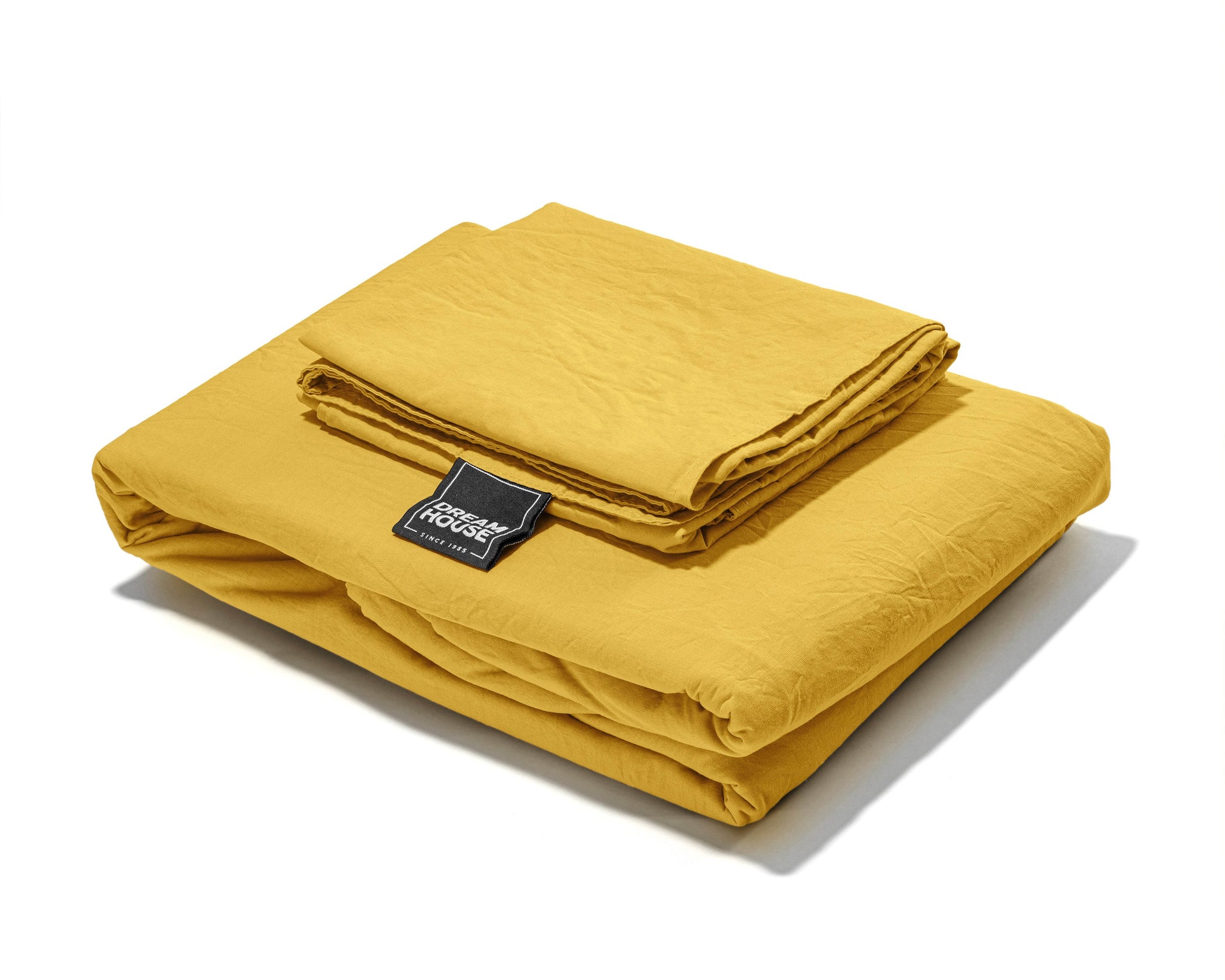 Bettbezug Stone washed Mustard 200 x 220 cm - Palo24