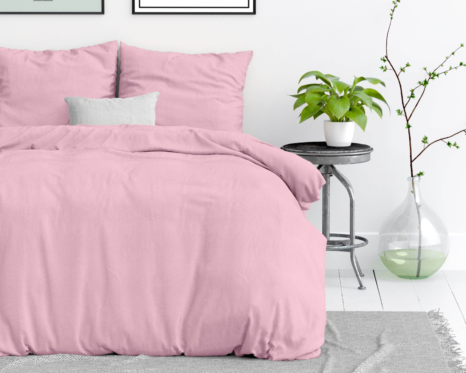 Bettbezug Stone Washed rosa 135 x 200 cm - Palo24