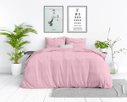 Bettbezug Stone Washed rosa 135 x 200 cm - Palo24