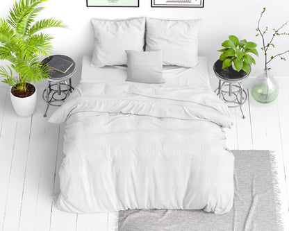 Bettbezug Stone washed White 140 x 220 cm - Palo24