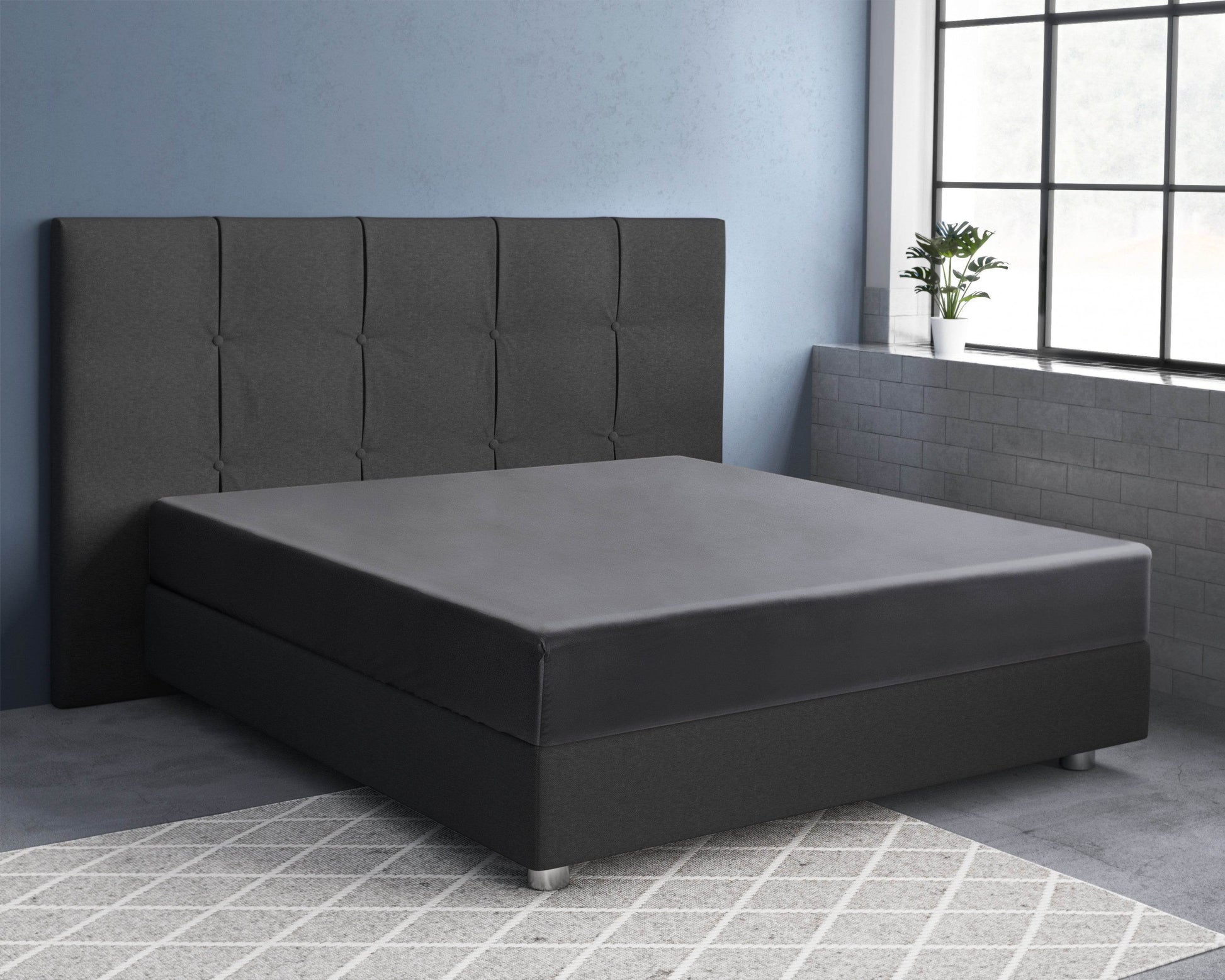 Satin Spannbettlaken Anthrazit 80 x 200 cm - Palo24