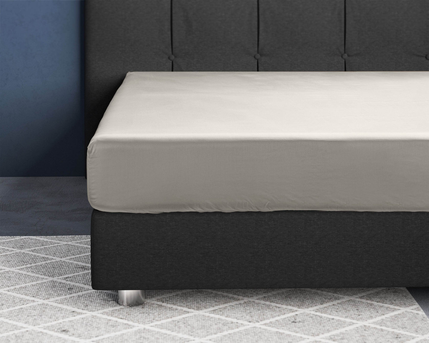 Satin Spannbettlaken Creme 140 x 200 cm - Palo24