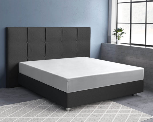 Satin Spannbettlaken Weiss 180 x 220 cm - Palo24