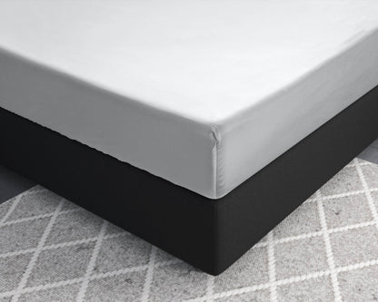 Satin Spannbettlaken Weiss 200 x 220 cm - Palo24