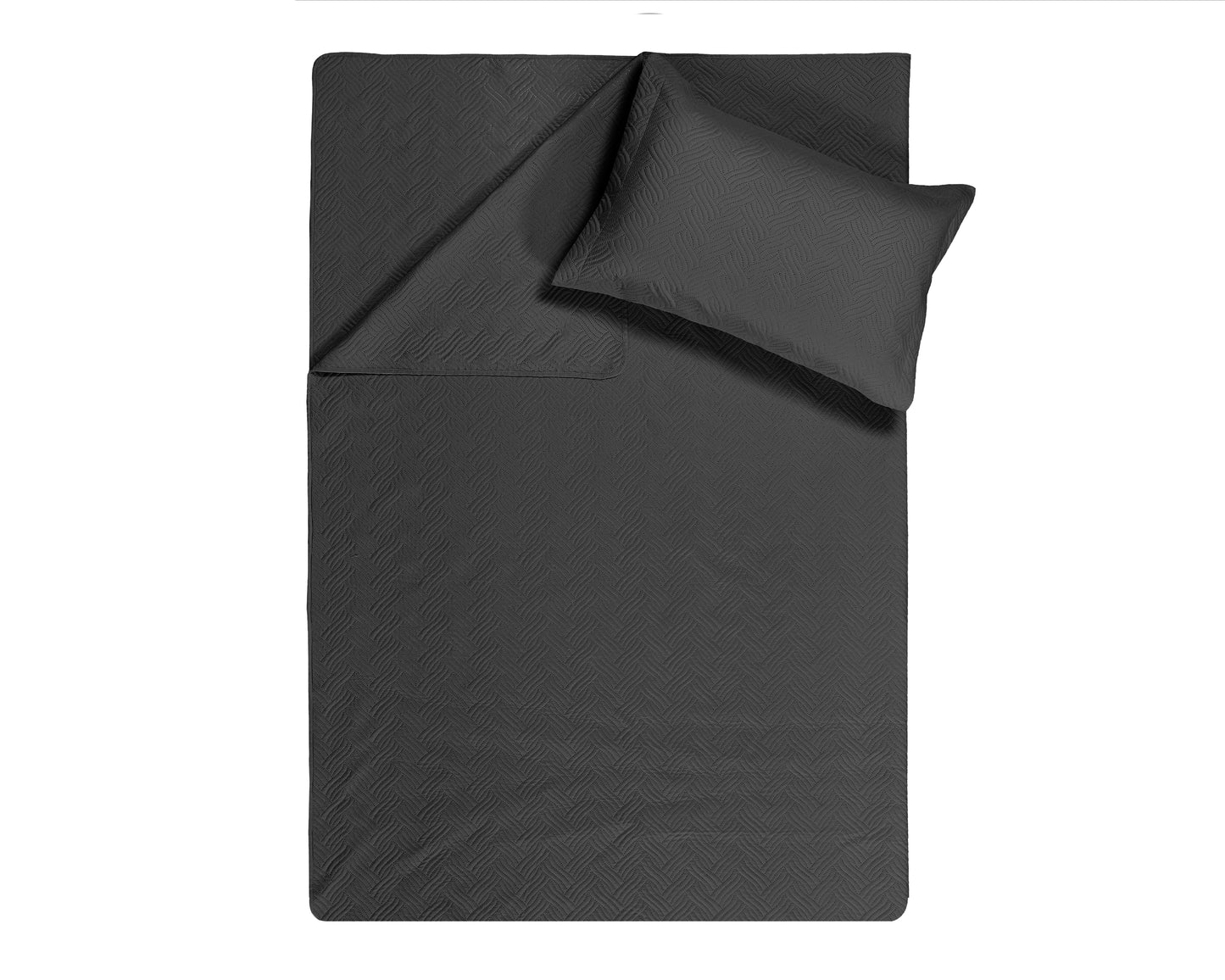 Tagesdecke Welle Schwarz 260 x 250 cm