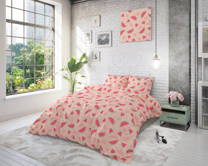 Bettbezug Sweet Watermelon rosa 240 x 220 cm - Palo24