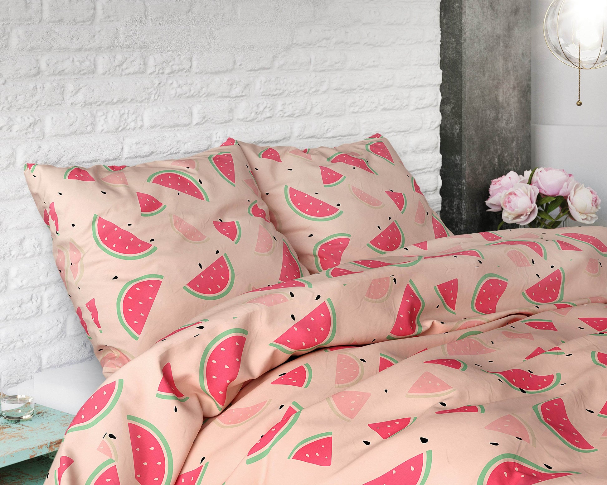 Bettbezug Sweet Watermelon rosa 240 x 220 cm - Palo24