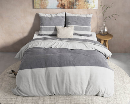 Bettbezug Flanel Skylar Anthrazit 200 x 220 cm - Palo24