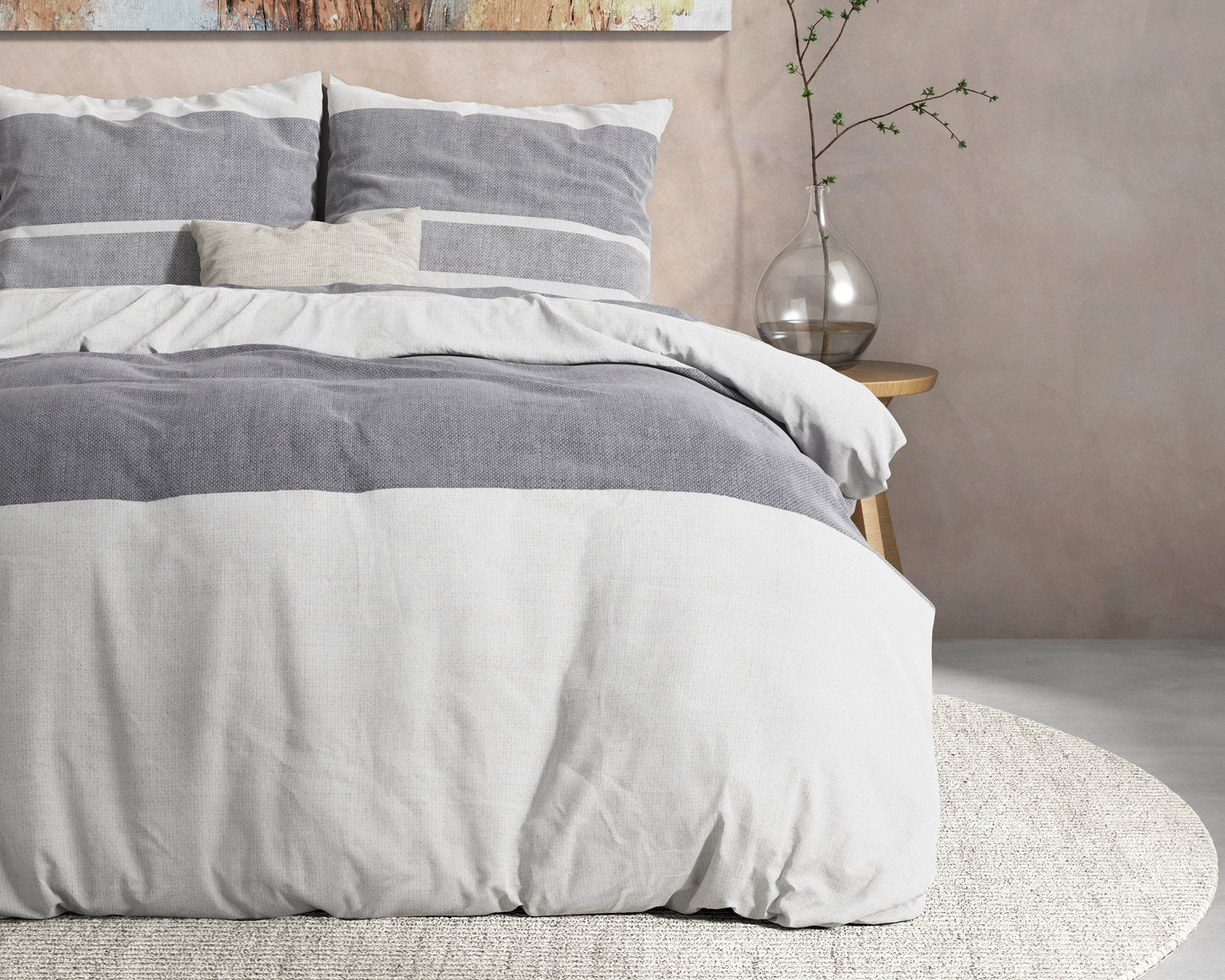 Bettbezug Flanel Skylar Anthrazit 200 x 220 cm - Palo24