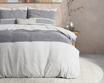 Bettbezug Flanel Skylar Anthrazit 200 x 220 cm - Palo24