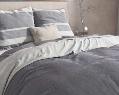 Bettbezug Flanel Skylar Anthrazit 200 x 220 cm - Palo24