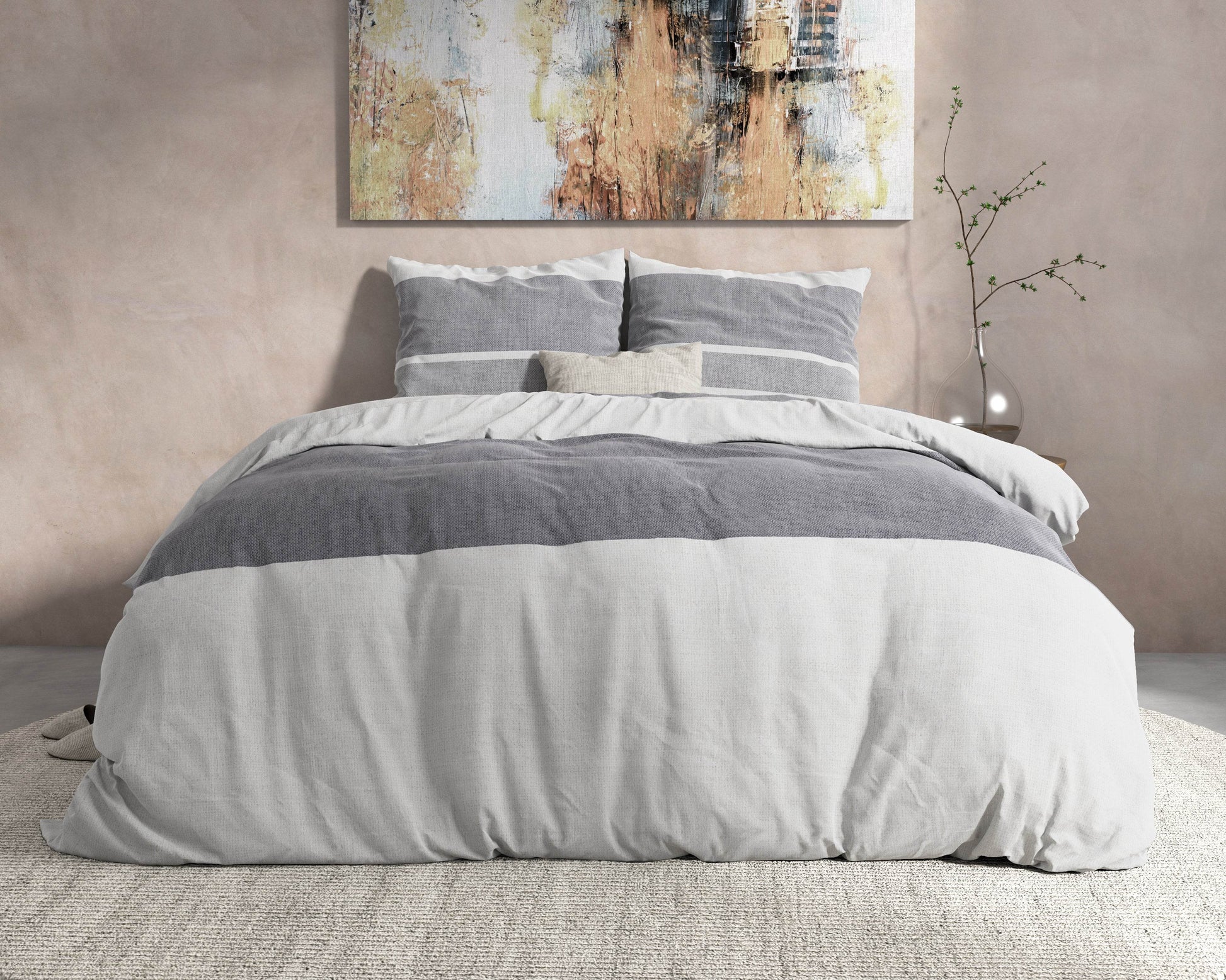 Bettbezug Flanel Skylar Anthrazit 200 x 220 cm - Palo24