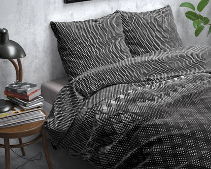 Flanell Cheng Bettbezug Anthrazit