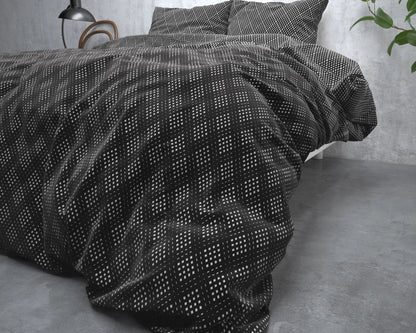 Flanell Cheng Bettbezug Anthrazit