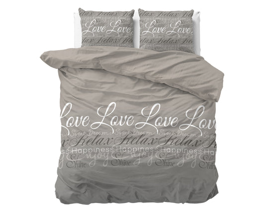 Bettbezug FL Love and Relax Taupe 200 x 220 cm