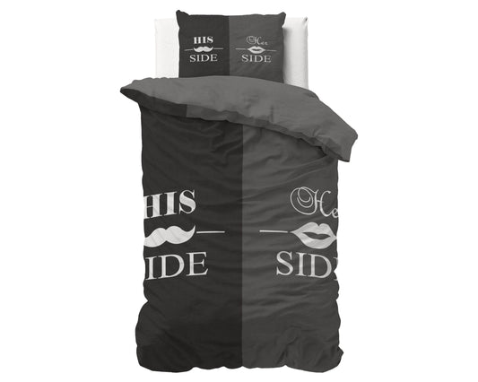 Bettbezug His and Her side 3 Schwarz 140x220 cm - Palo24