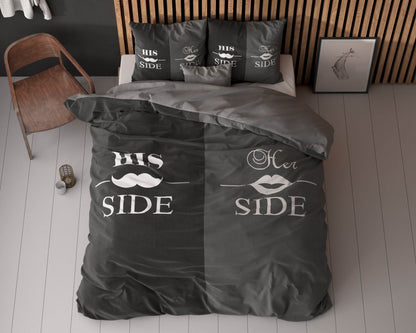 Bettbezug His and Her side 3 Schwarz 200x220 cm - Palo24