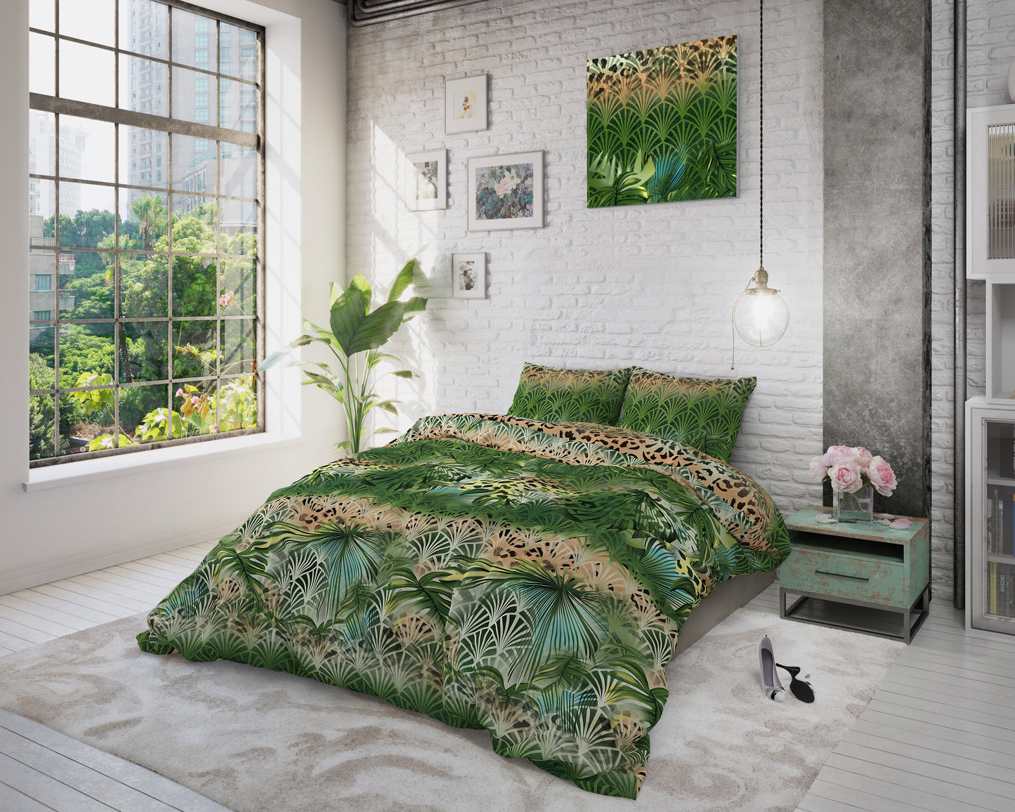 Bettbezug Trendy Jungle Grün 240 x 220 cm