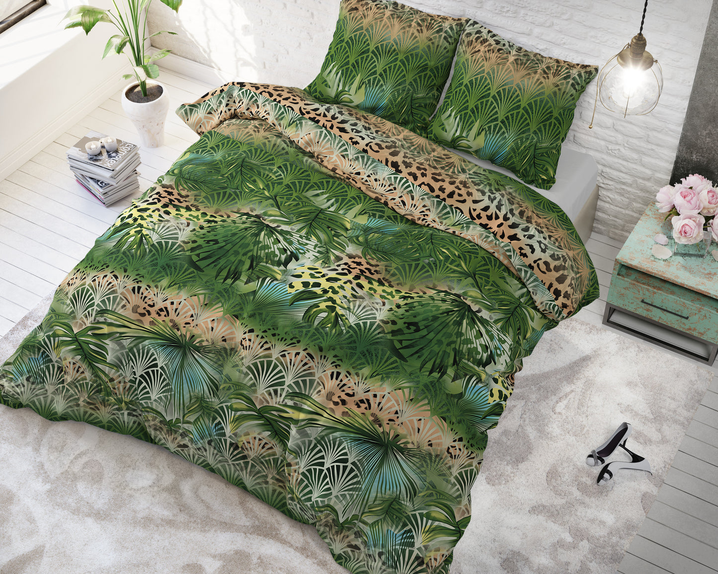 Bettbezug Trendy Jungle Grün 240 x 220 cm