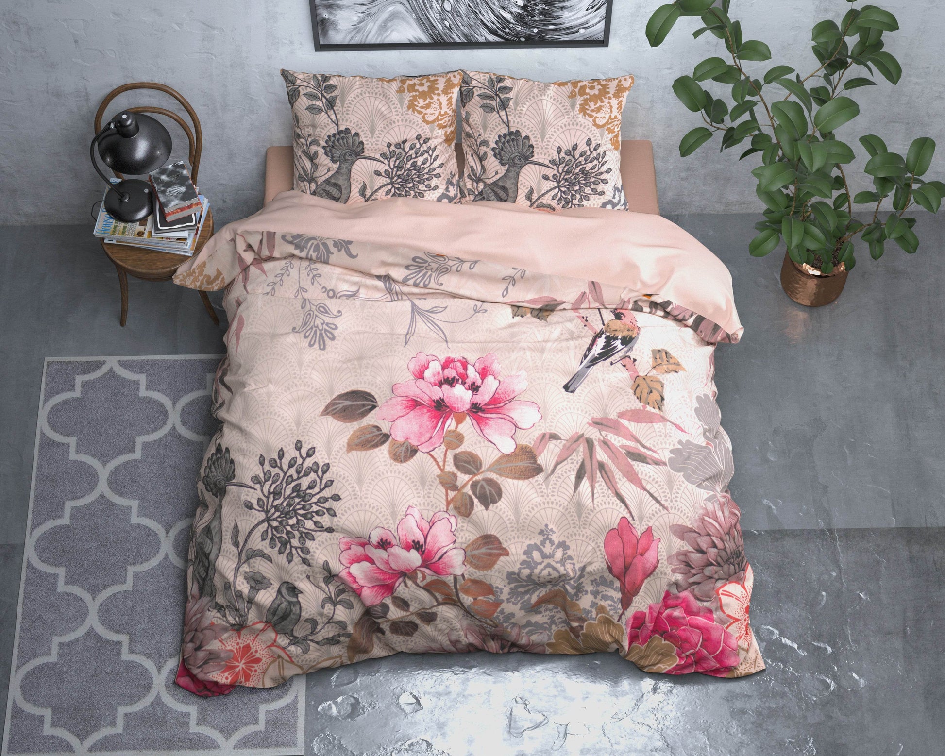 Bettbezug WILD FL Forest Charm Taupe 200 x 220 cm - Palo24