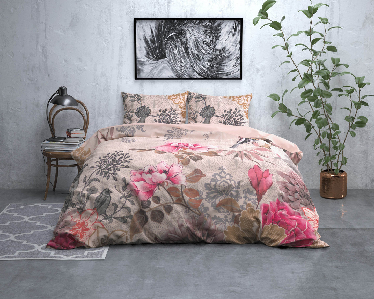 Bettbezug WILD FL Forest Charm Taupe 200 x 220 cm - Palo24