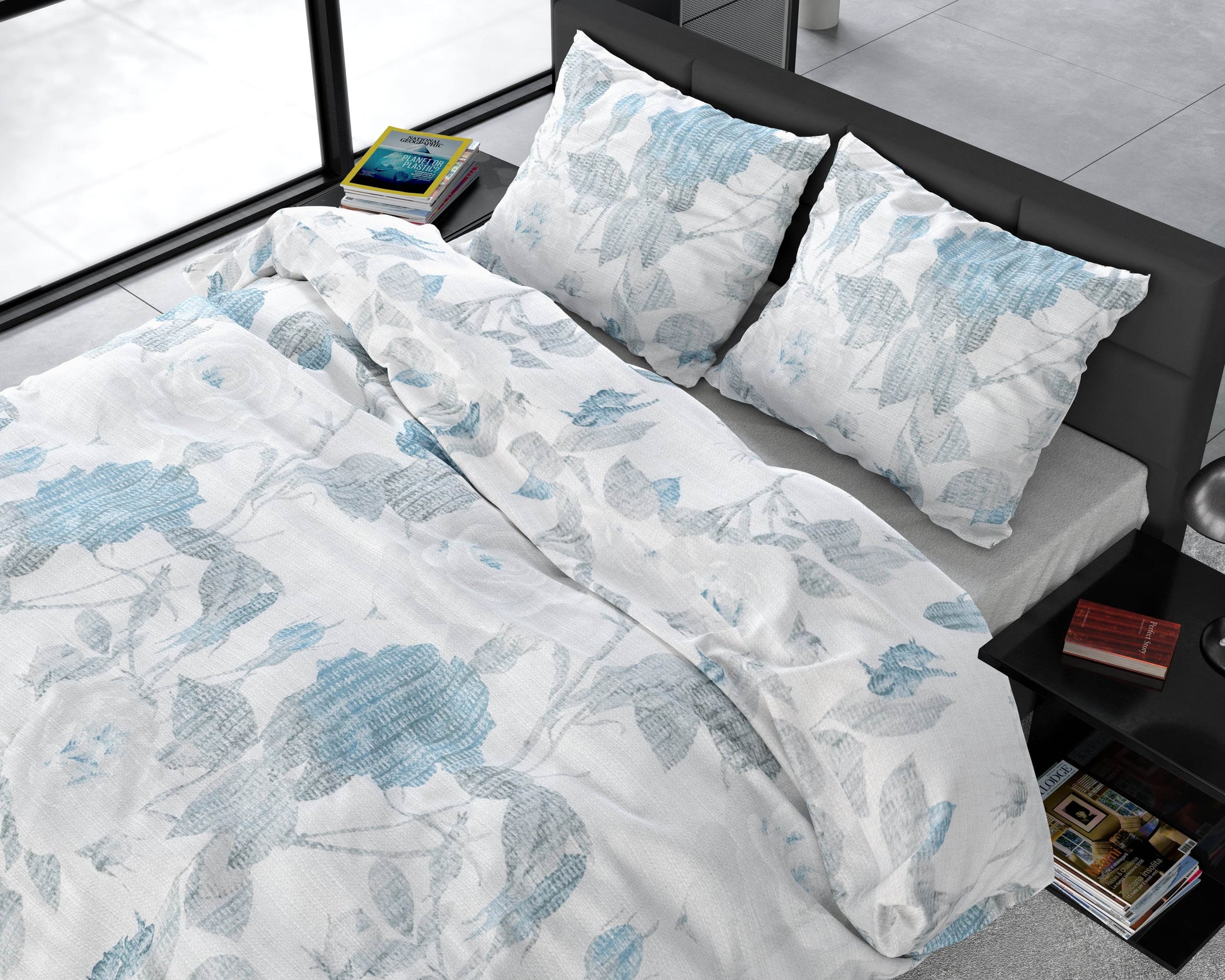 Bettbezug Iven blau 240 x 220 cm - Palo24