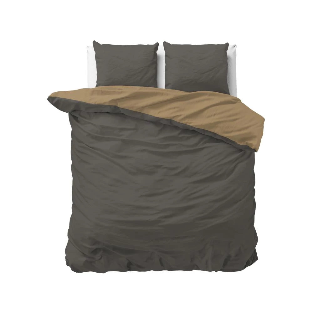 Bettbezug Twin Face Taupe/Anthrazit 140x220 cm