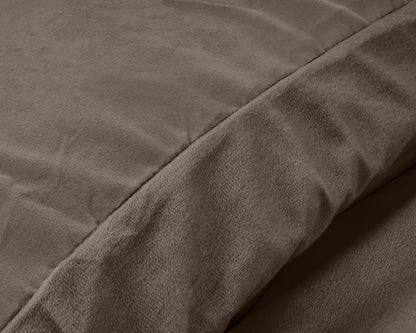 Bettbezug Samt Uni Taupe 140 x 220 cm