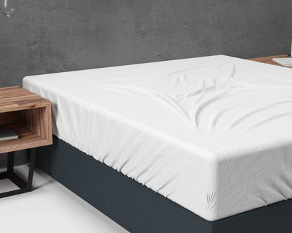 Flanel Basic Spannbettlaken Weiss 140 x 200 cm - Palo24