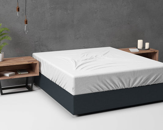 Flanel Basic Spannbettlaken Weiss 160 x 200 cm - Palo24