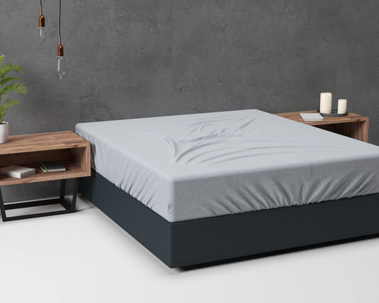 Flanel Basic Spannbettlaken Grau 180 x 200 cm - Palo24