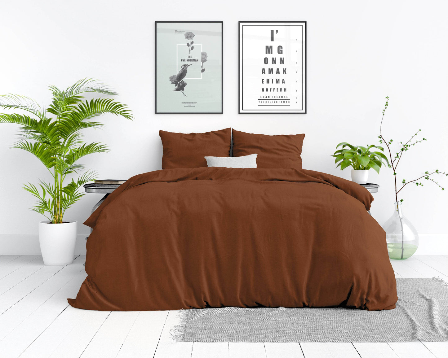 Bettbezug Stone washed Brown 200 x 220 cm - Palo24