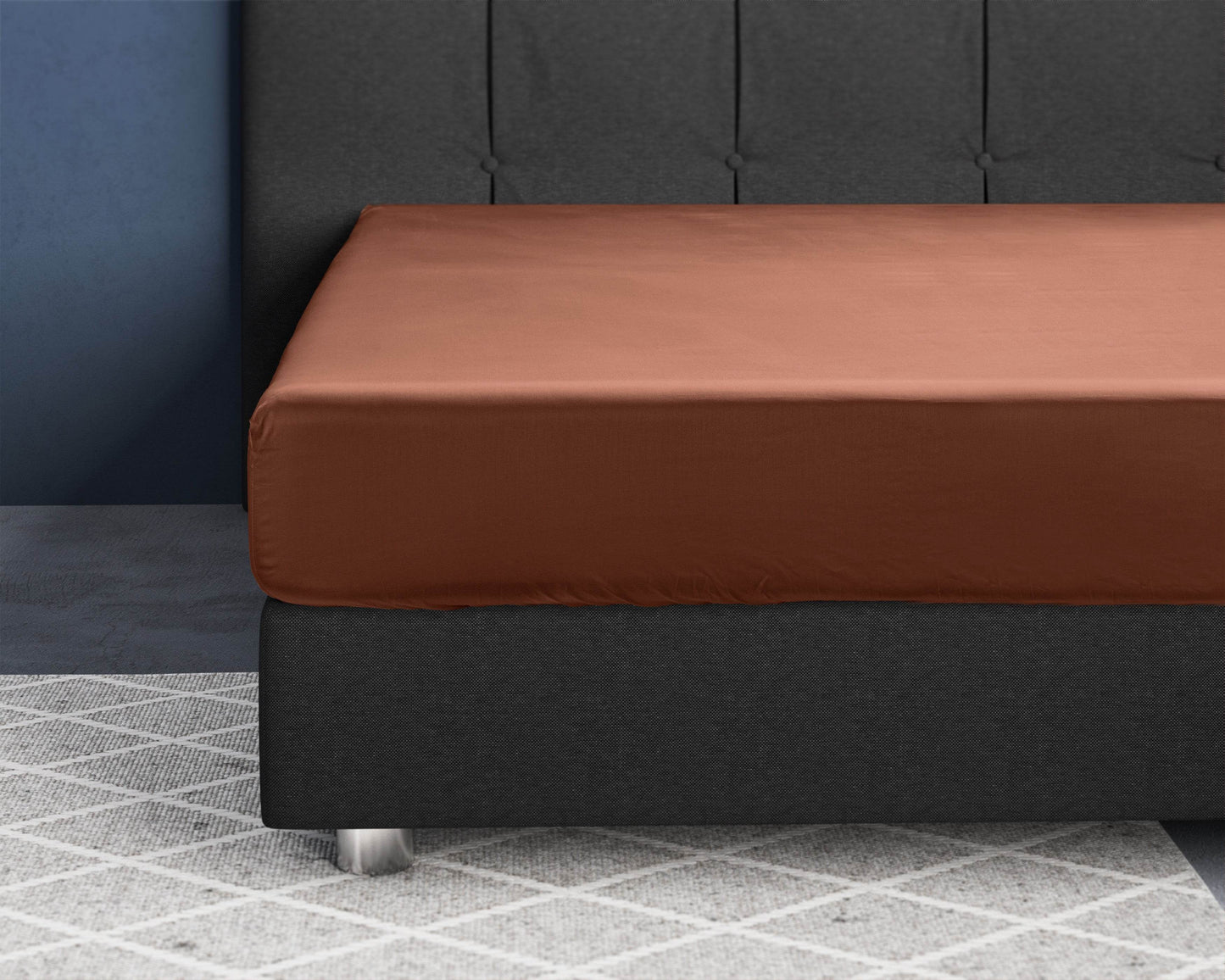 Satin Spannbettlaken Braun 90 x 220 cm - Palo24