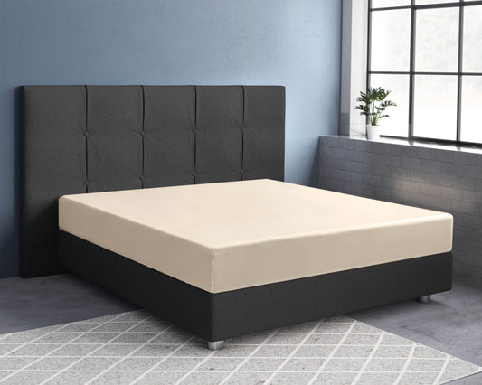 Satin Spannbettlaken Sand 140 x 200 cm - Palo24